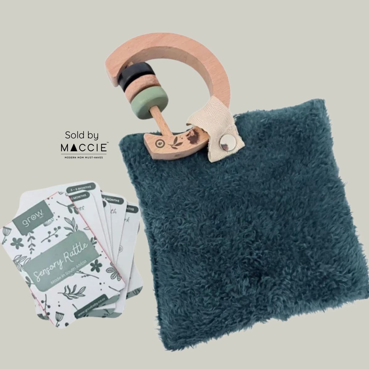 Rsttle baby rattle and sensory crinkle square toy set – MACCIE