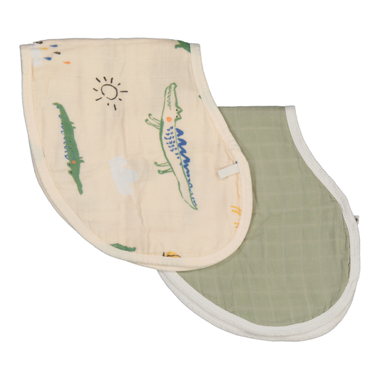 cover + catch 2 way burp cloth & bib set l africa adventure + sage