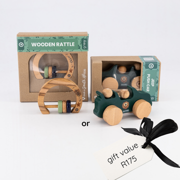 GROW BABY wooden toys (push jeep or rattle)