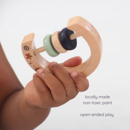wooden rattle by GROW BABY l little greyton