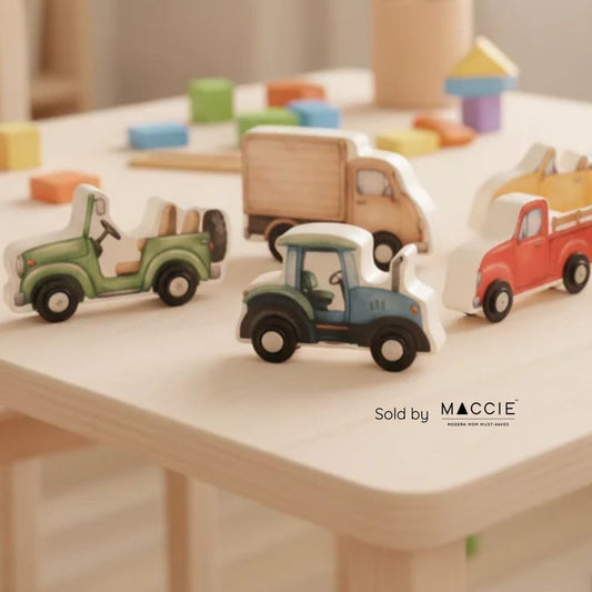 6-piece wooden car set l GROW wooden toys