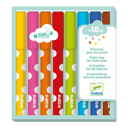 8 felt pens for toddlers by  DJECO