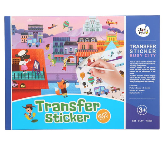 Jar Melo l Rub-On Transfer Sticker Set – The Busy City – 100+pcs