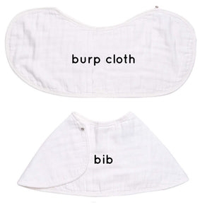 sage & foliage 2-in-1 burp cloth + bib set