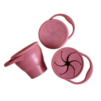 rose pink silicone baby/toddler snack cup