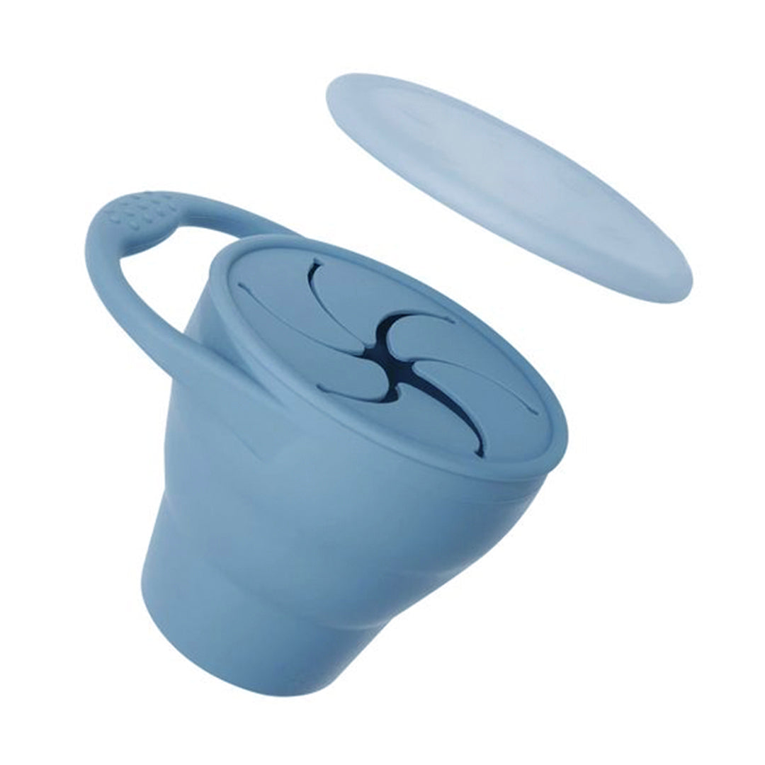 sky blue silicone baby/toddler snack cup
