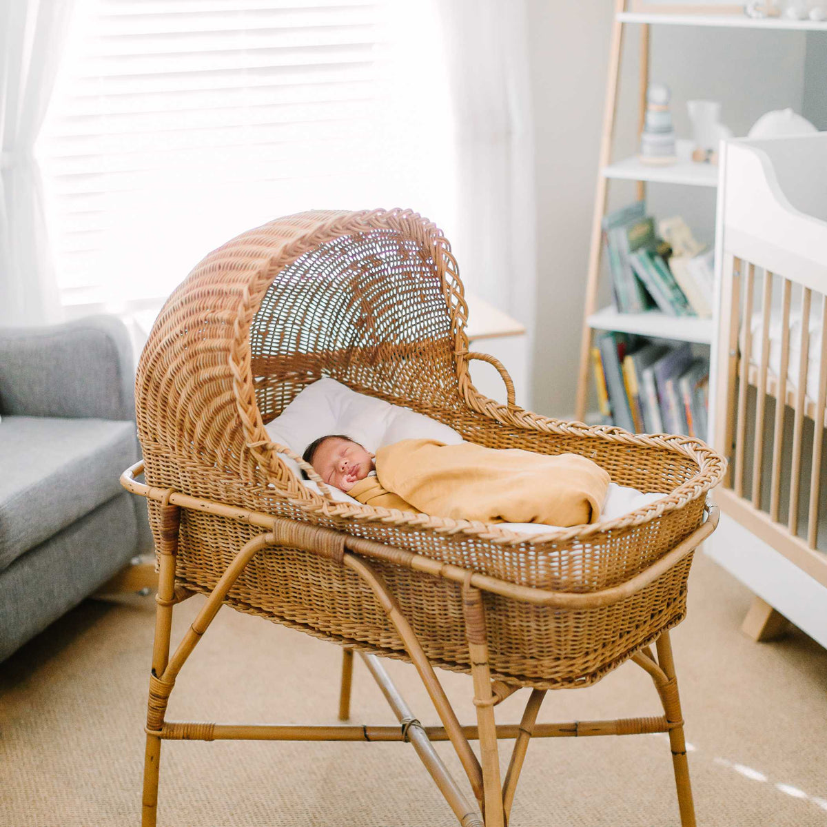 sage green bamboo muslin swaddle