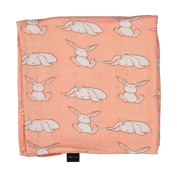 pink bunny baby bamboo muslin swaddle