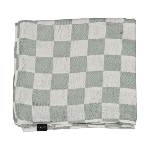 sage green chess baby bamboo muslin swaddle