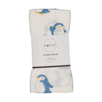 simon the penguin bamboo muslin swaddle