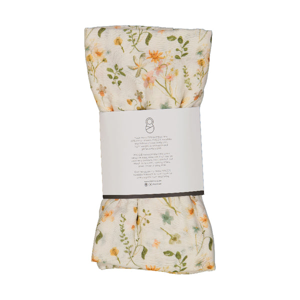 spring flowers baby bamboo muslin swaddle