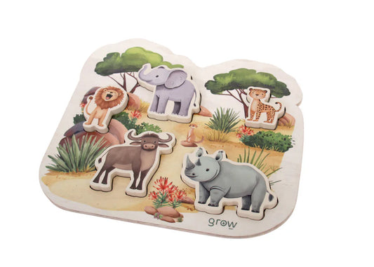 big 5 chunky puzzle by GROW BABY l african safari