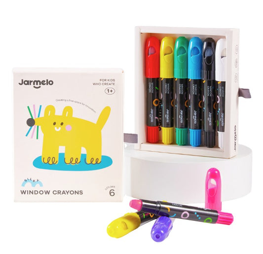 Jar Melo l 6 twistable bath or window silky crayons