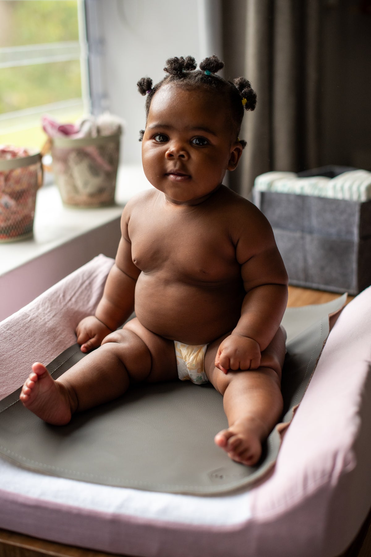 grey baby changing mat