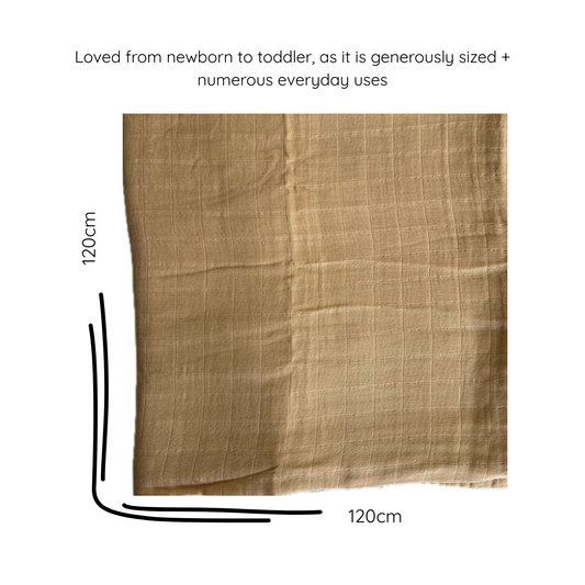 bamboo muslin swaddle baby blanket | beige