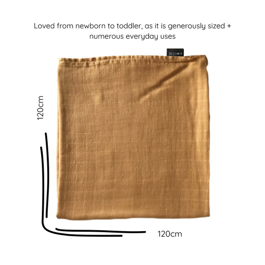 bamboo muslin swaddle baby blanket | mustard yellow