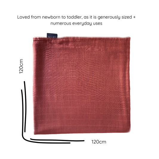 bamboo muslin swaddle baby blanket | ruby pink