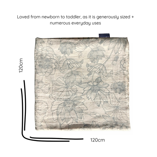 bamboo muslin swaddle baby blanket | vintage petal