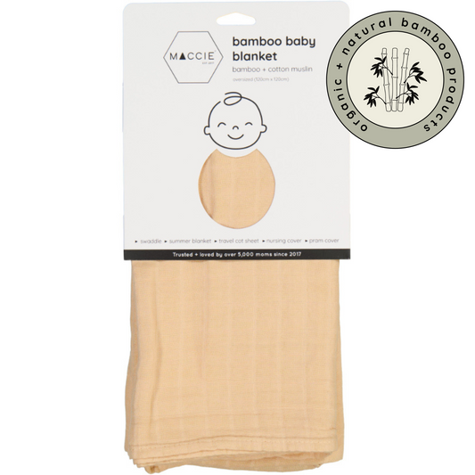 bamboo muslin swaddle baby blanket | beige