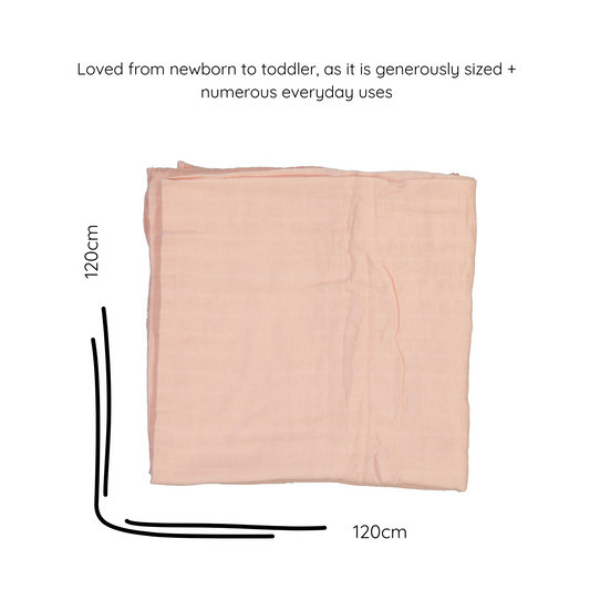 bamboo muslin swaddle baby blanket | blush pink