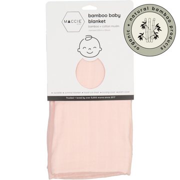bamboo muslin swaddle baby blanket | blush pink