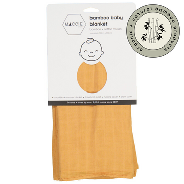 bamboo muslin swaddle baby blanket | mustard yellow