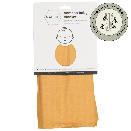 bamboo muslin swaddle baby blanket | mustard yellow