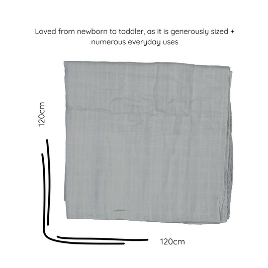 bamboo muslin swaddle baby blanket | powder blue