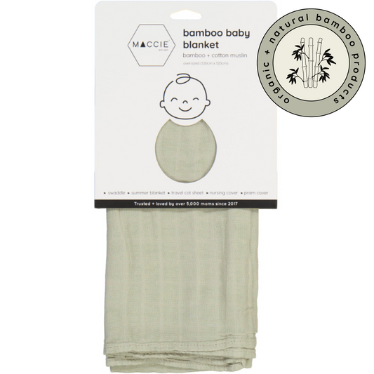 bamboo muslin swaddle baby blanket | sage green
