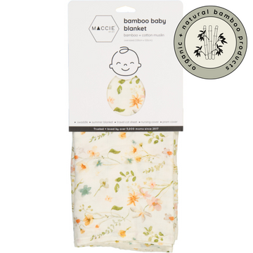 bamboo muslin swaddle baby blanket | spring flower