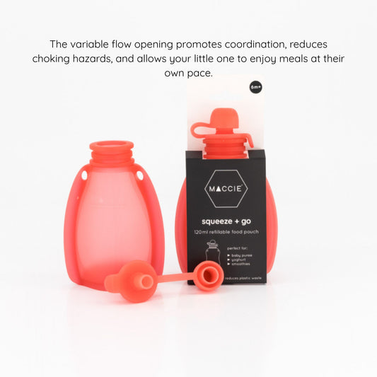 squeeze + go refillable food pouch | raspberry pink