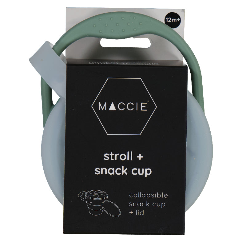 sage green stroll + snack cup  ( with attached lid)