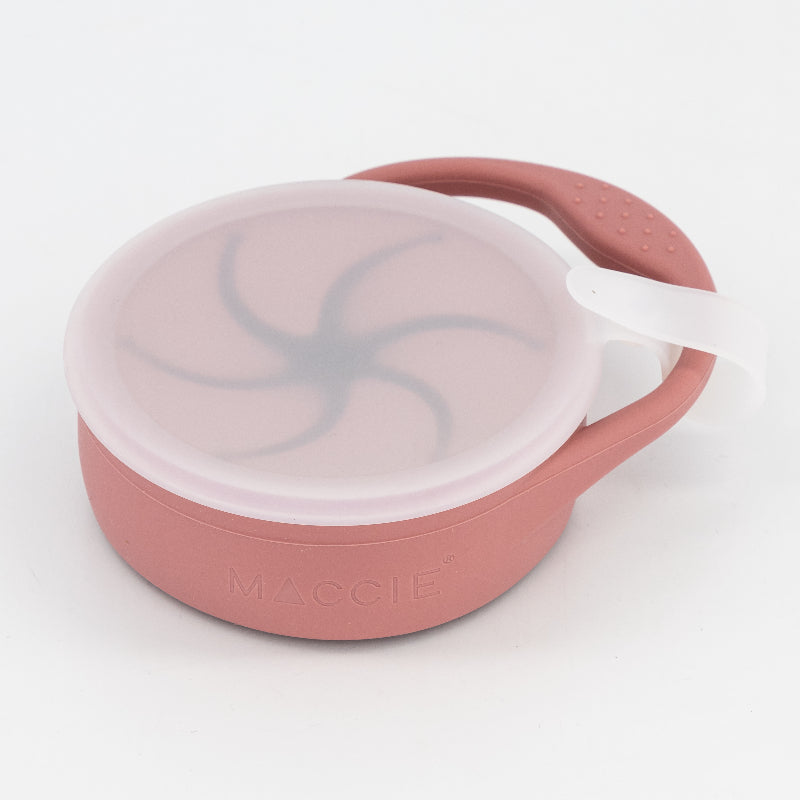 pink stroll + snack cup  ( with attached lid)