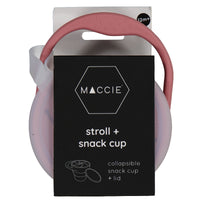 pink stroll + snack cup  ( with attached lid)