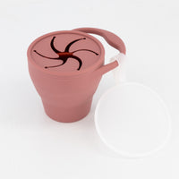 pink stroll + snack cup  ( with attached lid)