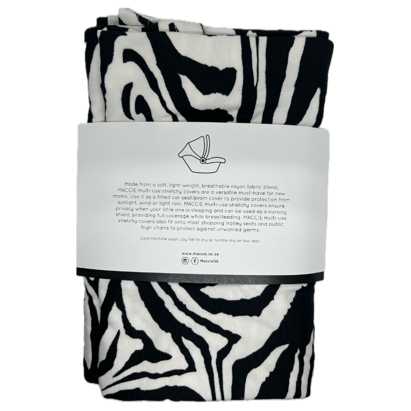 Zebra print infant car seat + breastfeeding cover