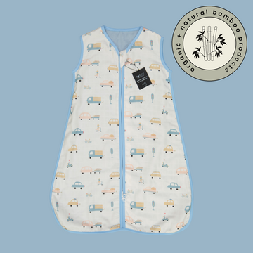 1.0 TOG bamboo muslin summer sleep sack | beep beep + blue