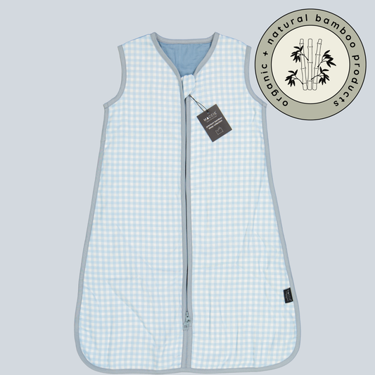 1.0 TOG bamboo baby sleep sack | blue gingham + blue (1/11/26)