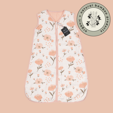 1.0 TOG bamboo muslin summer sleep sack | pink poppy + blush pink