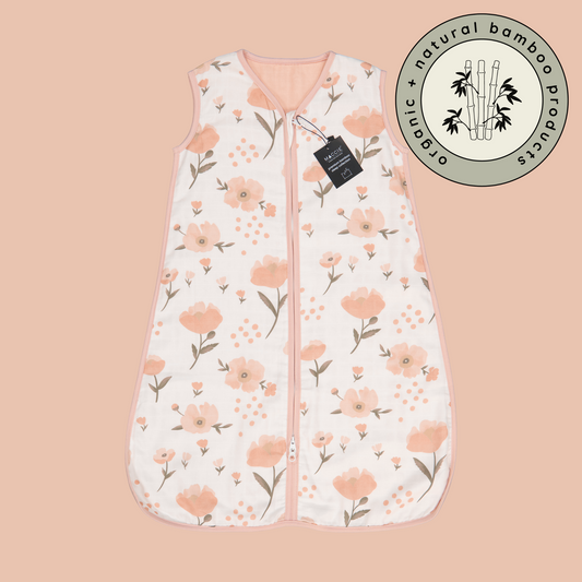 1.0 TOG bamboo muslin summer sleep sack | pink poppy + blush pink