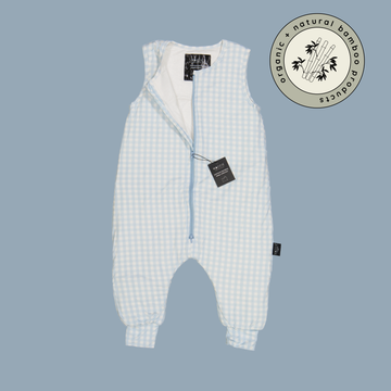 2.0 TOG bamboo winter sleep suit | powder blue gingham