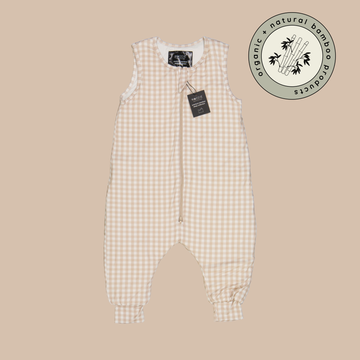 2.0 TOG bamboo winter sleep suit | almond beige gingham
