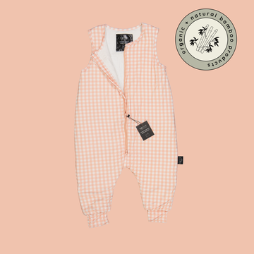 2.0 TOG bamboo winter sleep suit | pink petal gingham