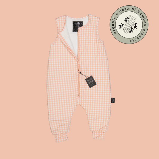 2.0 TOG bamboo winter sleep suit | pink petal gingham