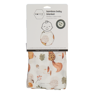 wrap + nap bamboo muslin baby blanket/ swaddle l forest friends