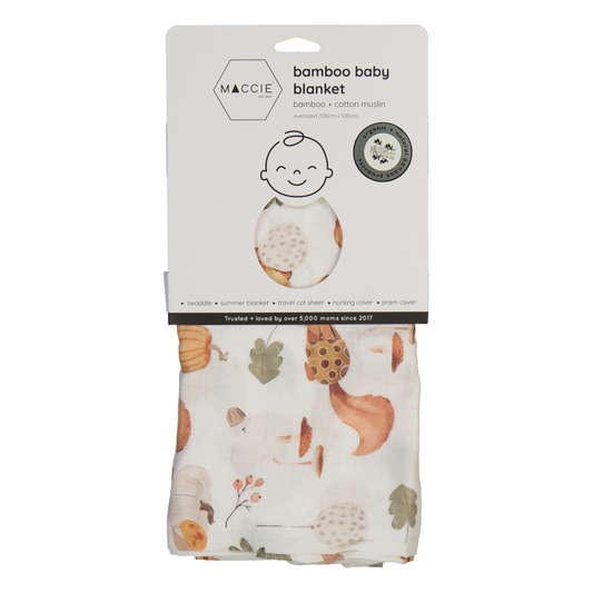 wrap + nap bamboo muslin baby blanket/ swaddle l forest friends
