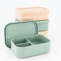 beige munchmate silicone bento lunch box (3 compartments)