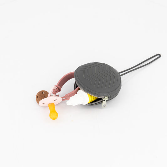 grab & go silicone dummy zipper case | charcoal grey