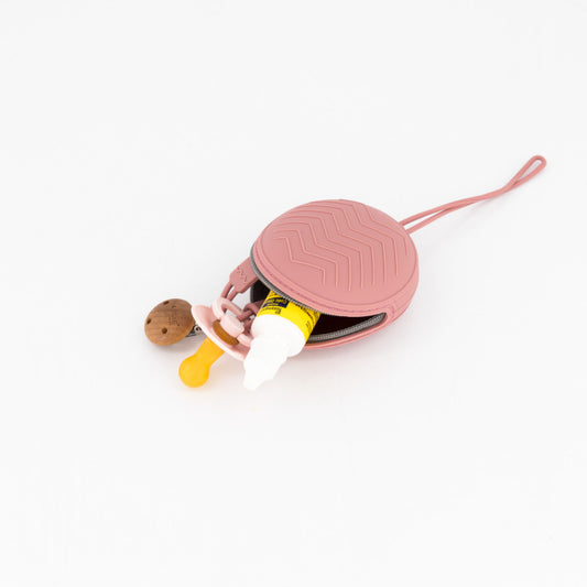 grab & go silicone dummy zipper case | rose pink