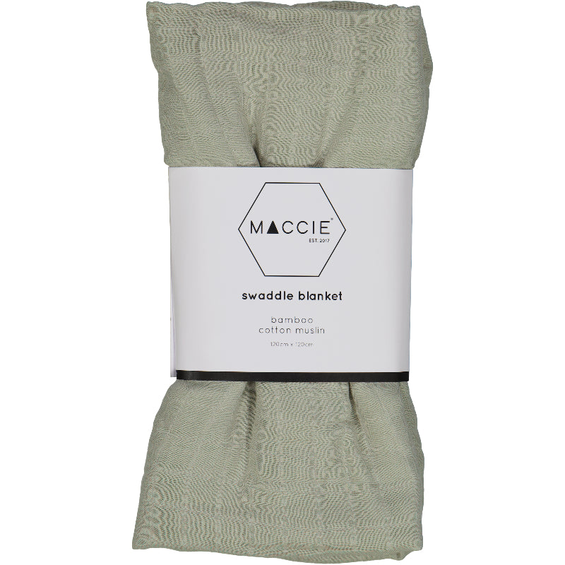 sage green bamboo muslin swaddle